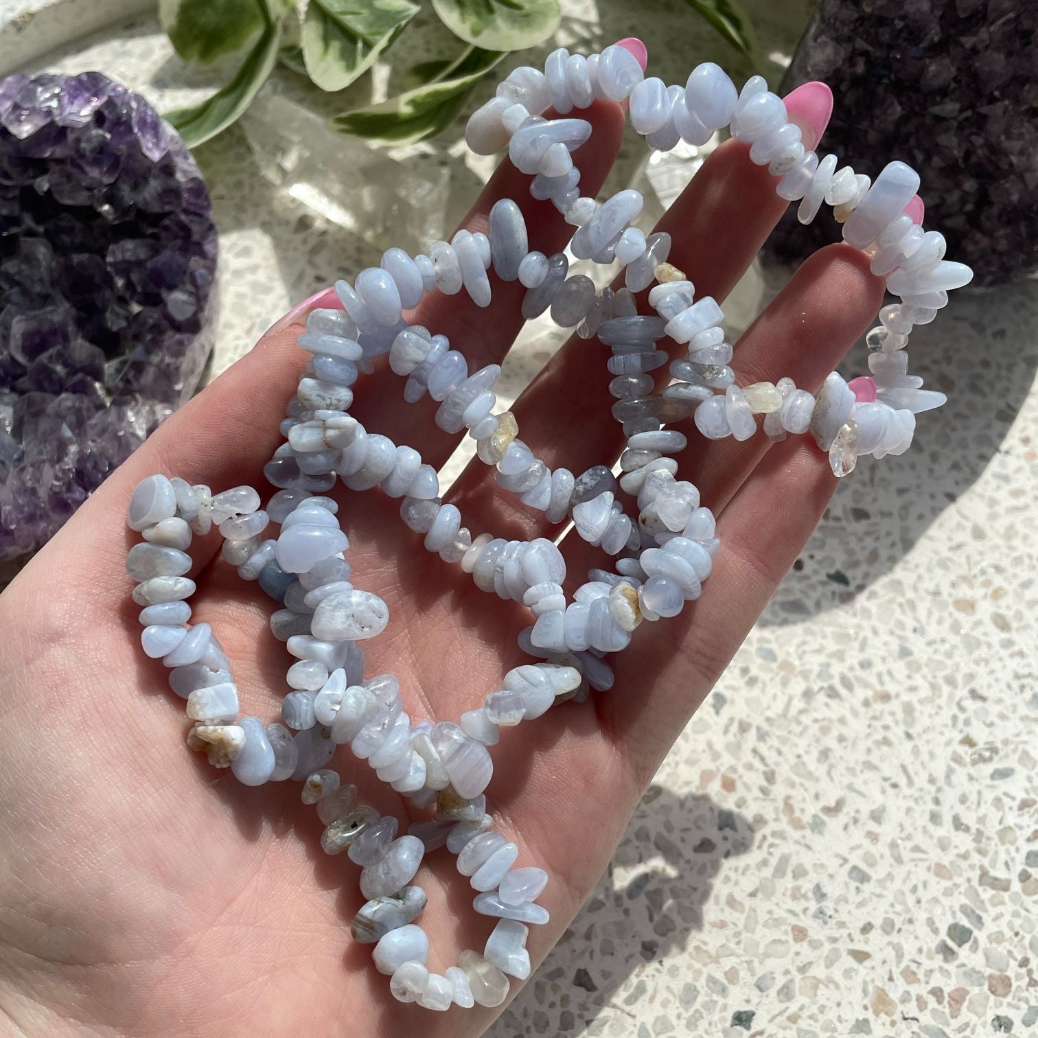 Blue Lace Agate Chip Bracelet Blue Lace Agate Chip Bracelet